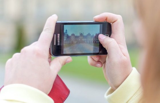 Tourist with mobile